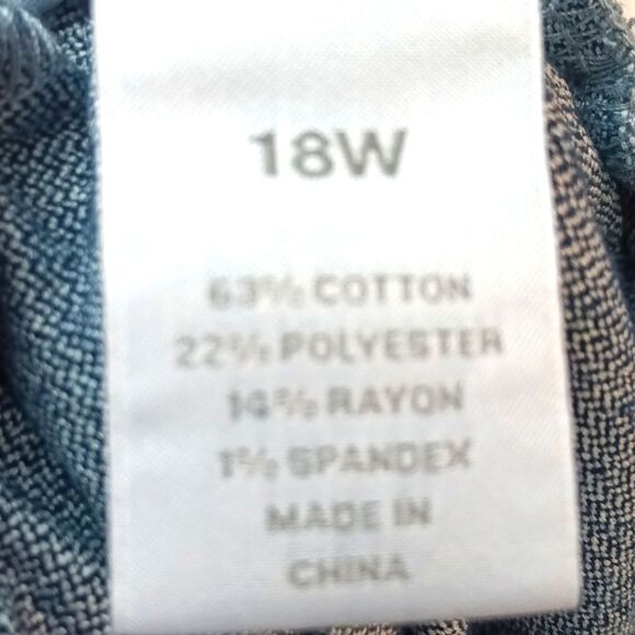 Allison Daley Womens Plus Dark Blue Denim Drawstring Waist Cropped Jeans sz 18w - Picture 7 of 12